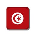 Tunisia flag button icon isolated on white background