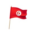 Tunisia flag on white background