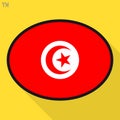 Tunisia flag speech bubble, social media communication sign, fla