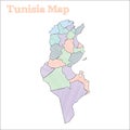 Tunisia hand-drawn map.