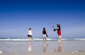 Tunisia - 05/25/2019 - making a photografy for friends using selfstick by the sea