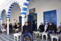 Tunisia: men are sitting, smoking, drinking and waiting in a bar in Zaghouan city