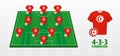 Tunisia National Football Team Formation on Football Field