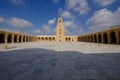 Facade of the ancient Great Mosque and sundial in Kairouan Tunisia