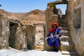 Tunisie. Chenini. Old berber woman Royalty Free Stock Photo