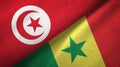 Tunisia and Senegal two flags textile cloth, fabric texture