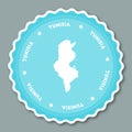 Tunisia sticker flat design.