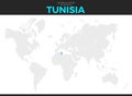 Tunisia, Tunisian Republic Location Map