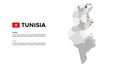 Tunisia vector map infographic template. Slide presentation. Global business marketing concept. Color country. World