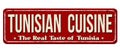 Tunisian cuisine vintage rusty metal sign