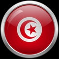 Tunisian flag glass button vector illustration Royalty Free Stock Photo