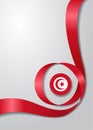 Tunisian flag wavy background. Vector illustration. Royalty Free Stock Photo