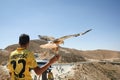 Tunisian man holding hawk