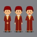 Tunisians Character with Various Expression Royalty Free Stock Photo