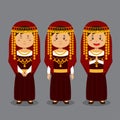 Tunisians Character with Various Expression Royalty Free Stock Photo