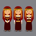 Tunisians Character with Various Expression Royalty Free Stock Photo