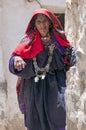 Tunisie. Old Berber woman at The village of Chenini Royalty Free Stock Photo