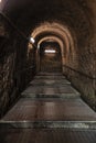 Tunnel of the ancient archaeological site in Herculaneum, Italy