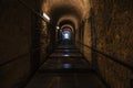 Tunnel of the ancient archaeological site in Herculaneum, Italy