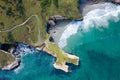 Tunnel Beach, Dunedin, New Zealand, aerial view