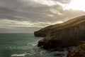 Tunnel Beach - southwest of the city centre of Dunedin. Tunnel Beach has sea-carved sandstone cliffs, rock arches and caves. New