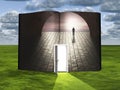 Tunnel. Book With Opened Door