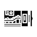 tunnel boring construction vehicle glyph icon vector illustration