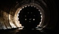 Tunnel Boring Machine Cutter Head Inside Dark Tunnel Construction Royalty Free Stock Photo