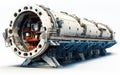 Tunnel Boring Machine isolated on transparent background.