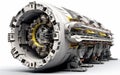 Tunnel Boring Machine isolated on transparent background.