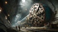 Tunnel boring machine construction project engineering infrastructure excavation underground subway transit Royalty Free Stock Photo