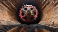 Tunnel boring machine tbm digging a new tunnel Royalty Free Stock Photo
