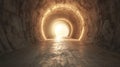 A tunnel with a bright light at the end. Perfect for concepts of hope, success, and overcoming obstacles Royalty Free Stock Photo