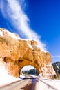 tunnel, Bryce Canyon National Park in winter, Utah, USA Royalty Free Stock Photo