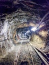 Tunnel of the Calamita mine, in Capoliveri Royalty Free Stock Photo