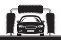 Tunnel car wash brush Royalty Free Stock Photo