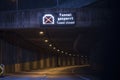 Tunnel closed sign at a road tunnel Royalty Free Stock Photo