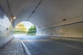 Tunnel closeup, road background