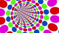 Tunnel with colored circles 3d Royalty Free Stock Photo