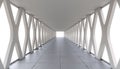 tunnel with concrete lateral x-elements, white background