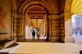 Tunnel and corridor next to the government building in Sofia. Royalty Free Stock Photo