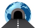 Tunnel crossing the world