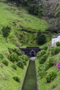 Tunnel of discharge of the lagoon of the Seven Cities in Azores