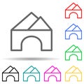 tunnel downhill multi color style icon. Simple thin line, outline  of web icons for ui and ux, website or mobile application Royalty Free Stock Photo