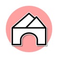 Tunnel downhill sticker icon. Simple thin line, outline vector of web icons for ui and ux, website or mobile application