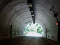 Tunnel on egnatia highway greece dark lights traffic signals on the road Royalty Free Stock Photo