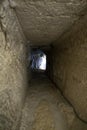 Tunnel entrance to the ancient Egyptian pyramid. high pyramid of Snefru. Giza, Cairo, Egypt. inside the second pyramid. vertical Royalty Free Stock Photo