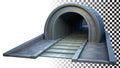 Tunnel entrance, underground passage, architecture element, urban design png transparent image Generative AI Royalty Free Stock Photo