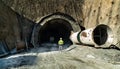 Tunnel excavation work Royalty Free Stock Photo