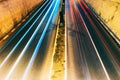 Tunnel exit car lights Royalty Free Stock Photo